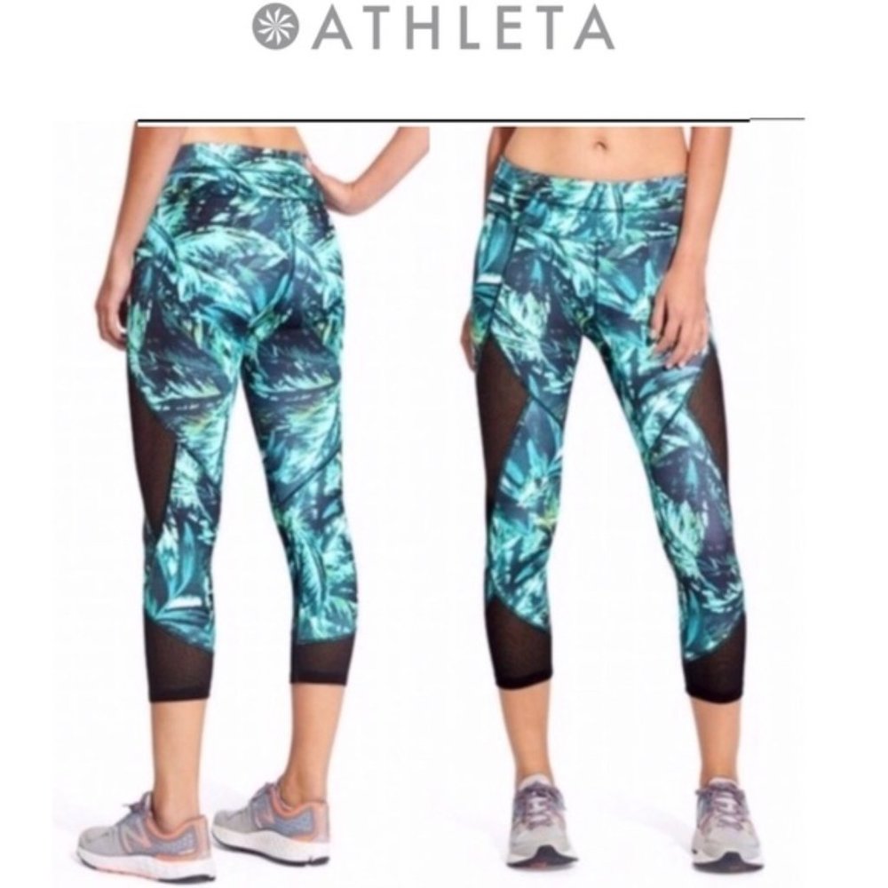 EUC Athleta Napali Mesh Sonar Capri XS